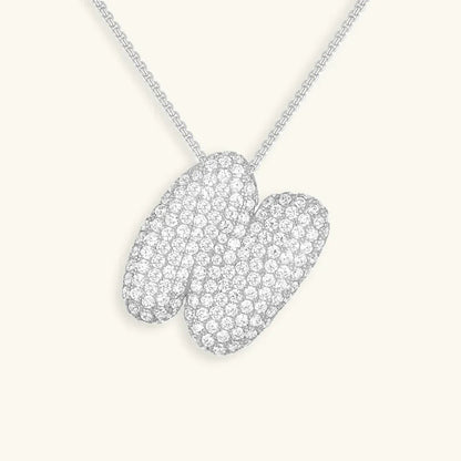 [GALE]Bubble Initial Diamond Necklace