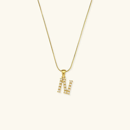 [GALE]Augustine Initial Letter Pearl Necklace