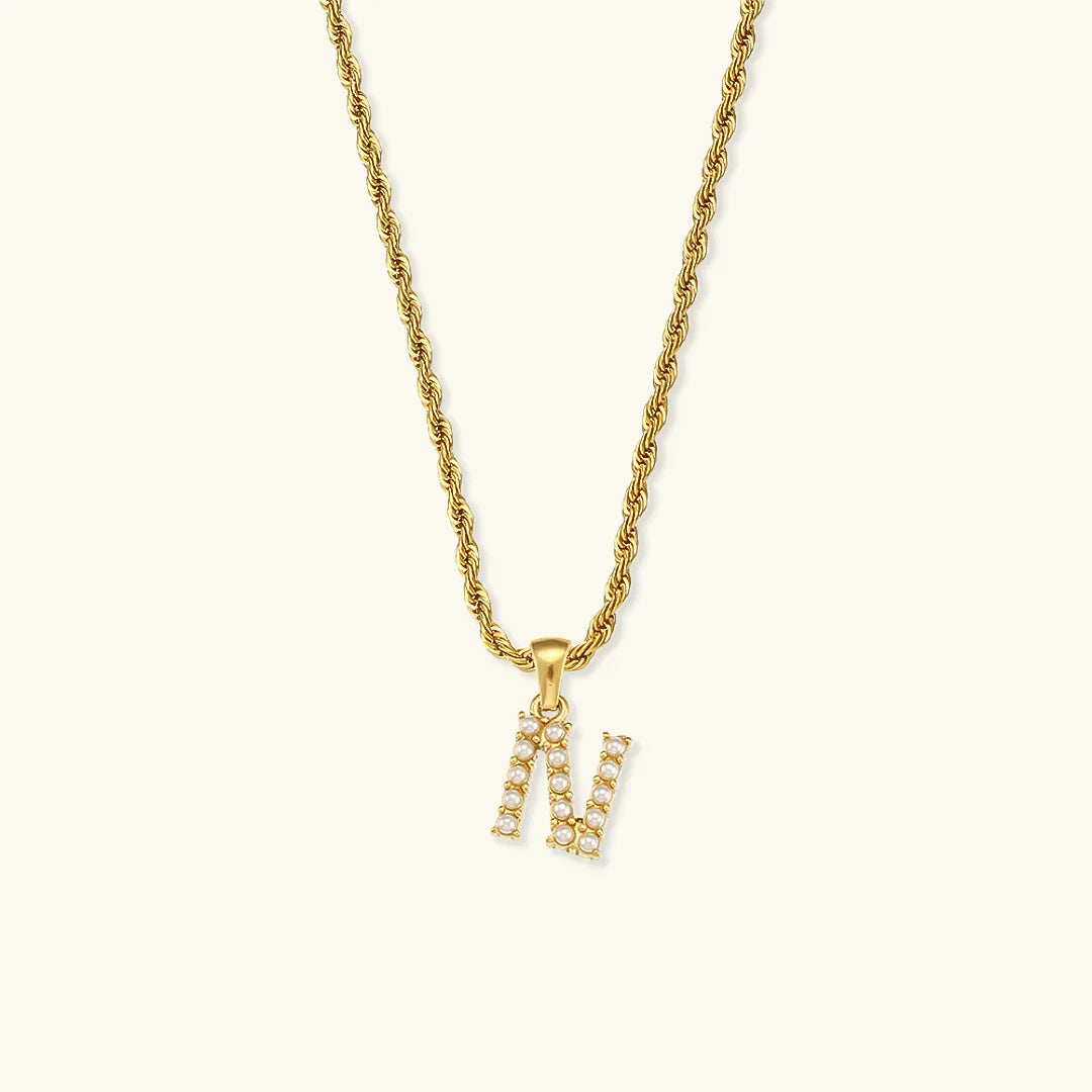 [GALE]Elodie Initial Letter Pearl Necklace
