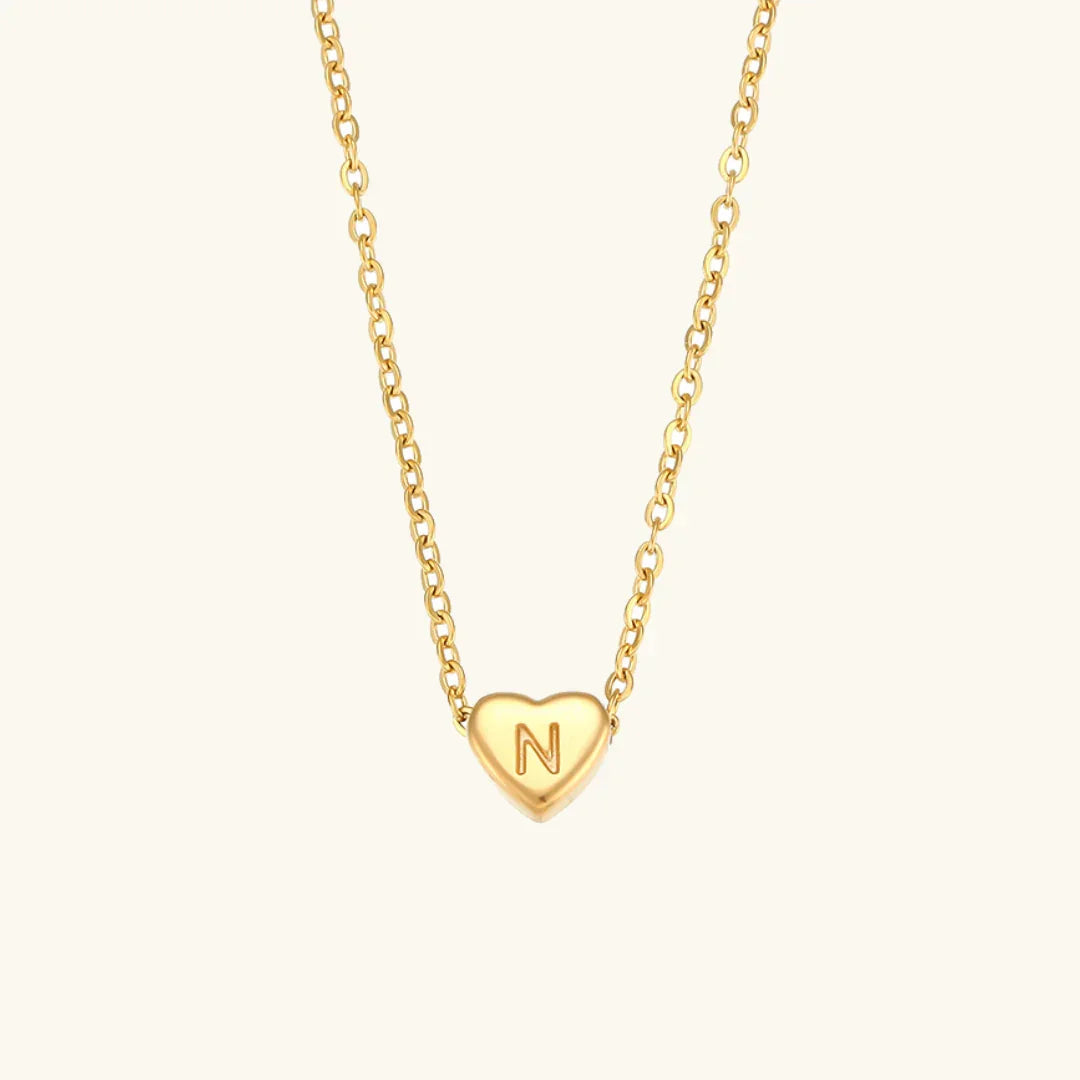 [GALE]Heart Initial Gold Necklace