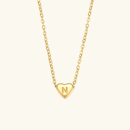 [GALE]Heart Initial Gold Necklace