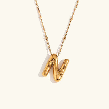 [GALE]Balloon Gold Initial Necklace