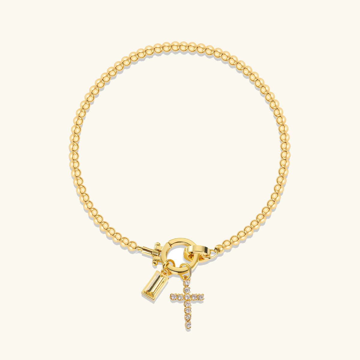 [GALE]Amalia Birthstone Cross Bracelet