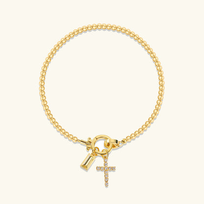 [GALE]Amalia Birthstone Cross Bracelet