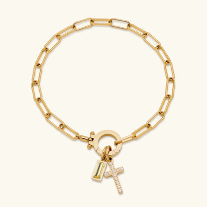 [GALE]Annabella Birthstone Cross Bracelet