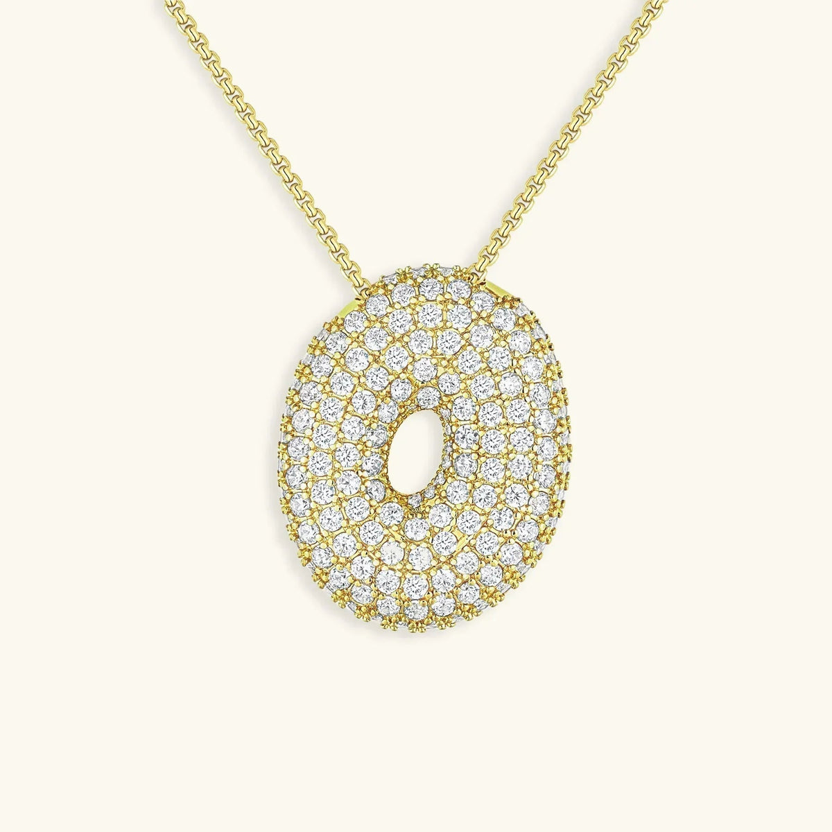 [GALE]Bubble Initial Diamond Necklace