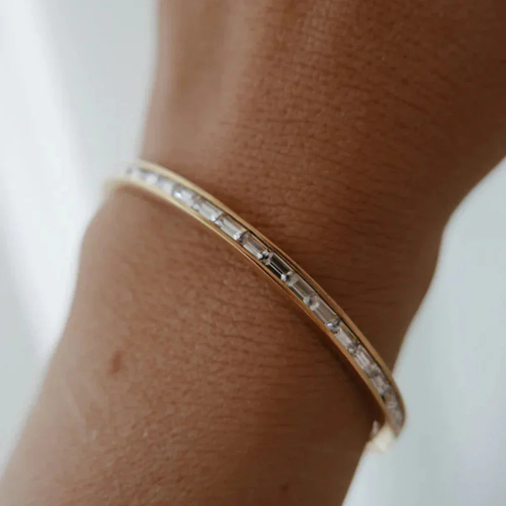 [GALE]Grace Gold Diamond Bangle