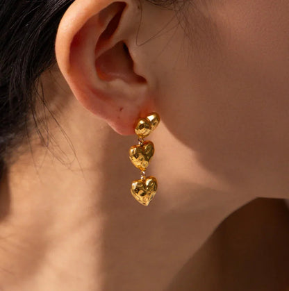 [GALE]Heather Heart Gold Earrings