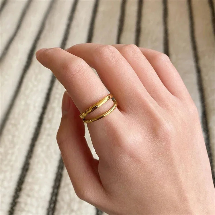 [GALE]Olivia Layered Gold Ring