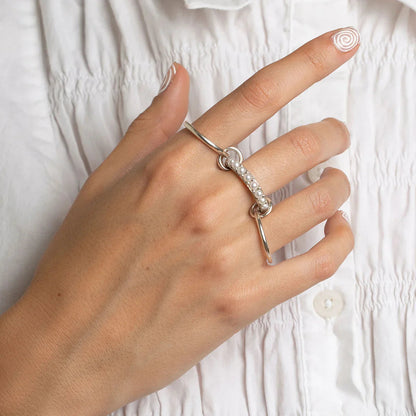 [GALE]Mikayla Stacked Freshwater Pearl Ring