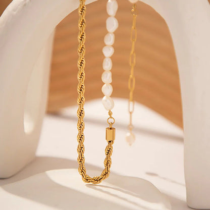 [GALE]Dualia Gold Pearl Necklace