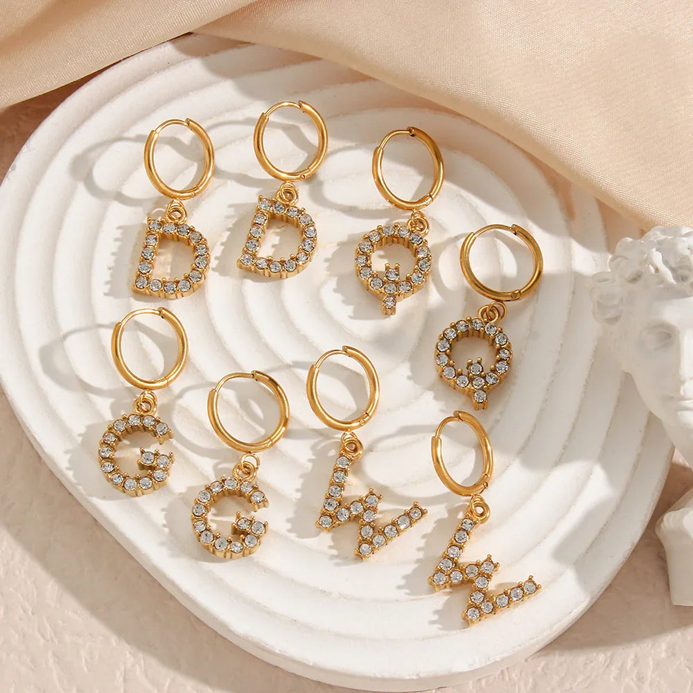 [GALE]Wilhemina Initial Letter Earrings