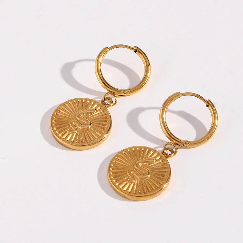 [GALE]Eliana Serpent Coin Earrings