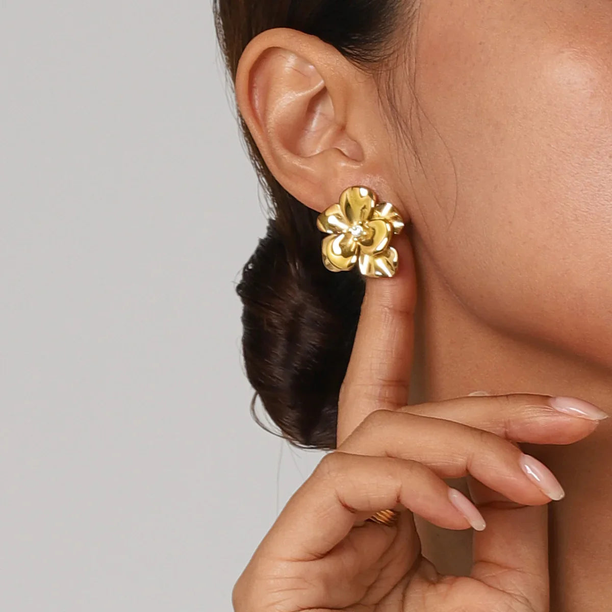 [GALE]Ainsley Floral Gold Earrings