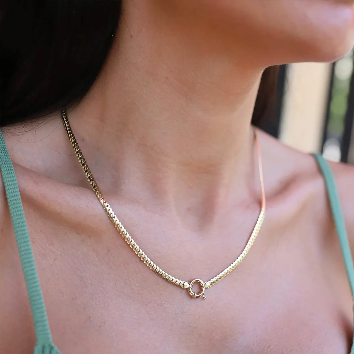 [GALE]Gardenia Gold Herringbone Pendant