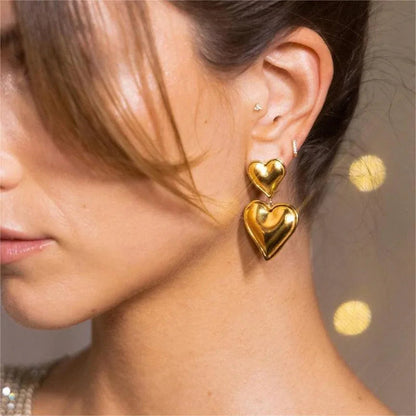 [GALE]Zofia Gold Heart Earrings