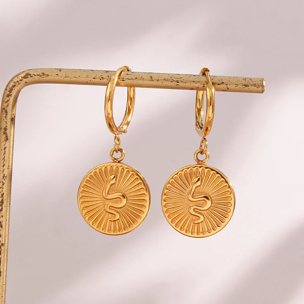 [GALE]Eliana Serpent Coin Earrings