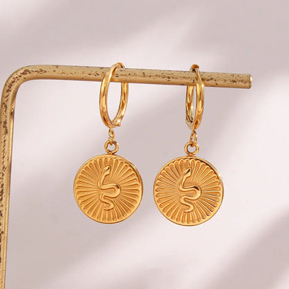 [GALE]Eliana Serpent Coin Earrings