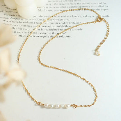 [GALE]Fleur Freshwater Pearl Gold Necklace