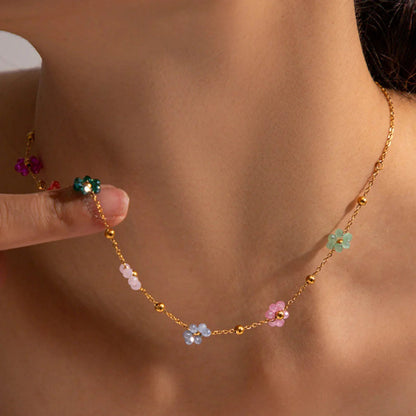 [GALE]Azalea Floral Gold Necklace