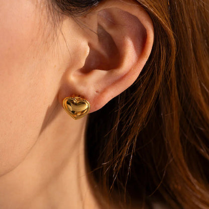 [GALE]Ruth Heart Gold Earrings