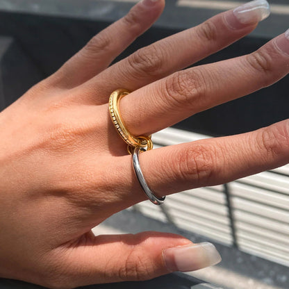 [GALE]Claire Two Tone Ring Stack