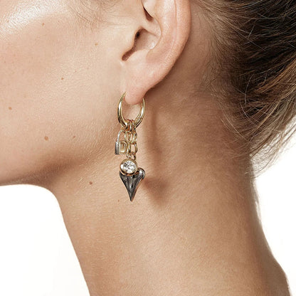 [GALE]Sarah Heart & Lock Gold Earrings