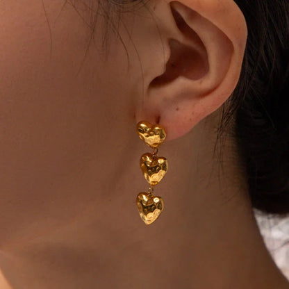 [GALE]Heather Heart Gold Earrings
