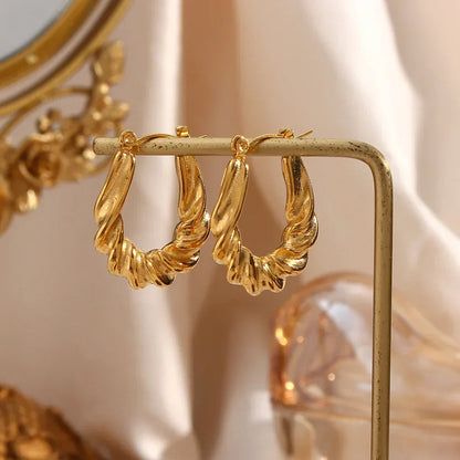 [GALE]Adaline Twist Hoop Earrings