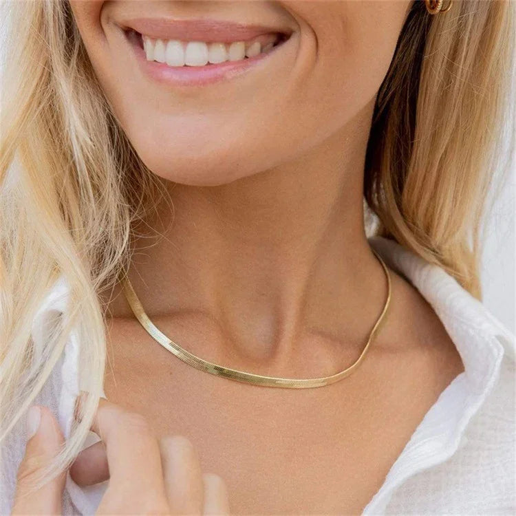 [GALE]Elizabeth Gold Herringbone Necklace