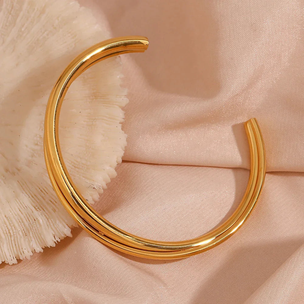 [GALE]Rianne Layered Gold Bangle