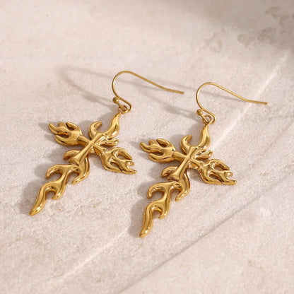 [GALE]Adrielle Branched Cross Gold Earrings