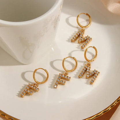 [GALE]Wilhemina Initial Letter Earrings