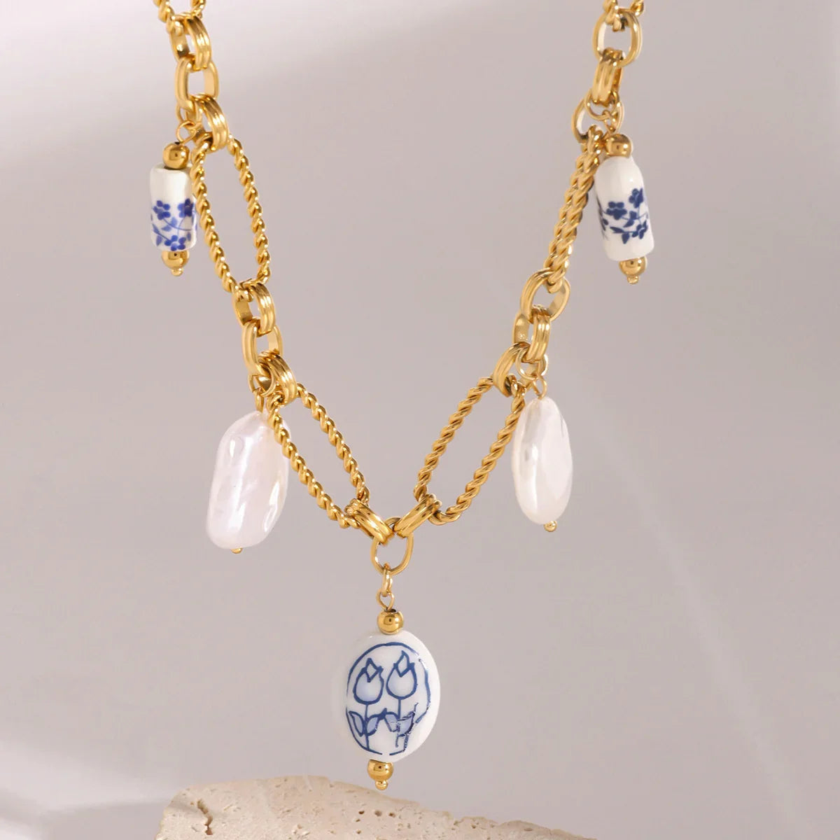 [GALE]Cerulean Freshwater Pearl Necklace