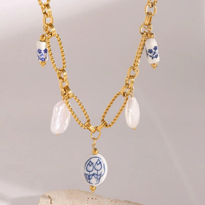 [GALE]Cerulean Freshwater Pearl Necklace
