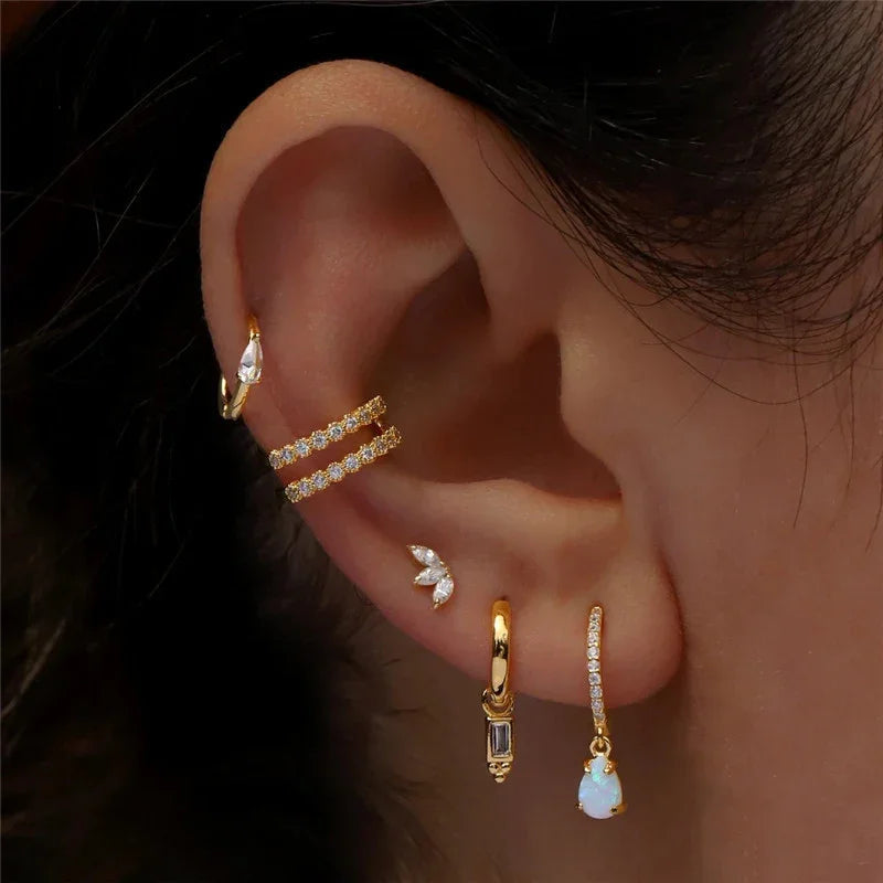 [GALE]Trio Flat Back Diamond Stud