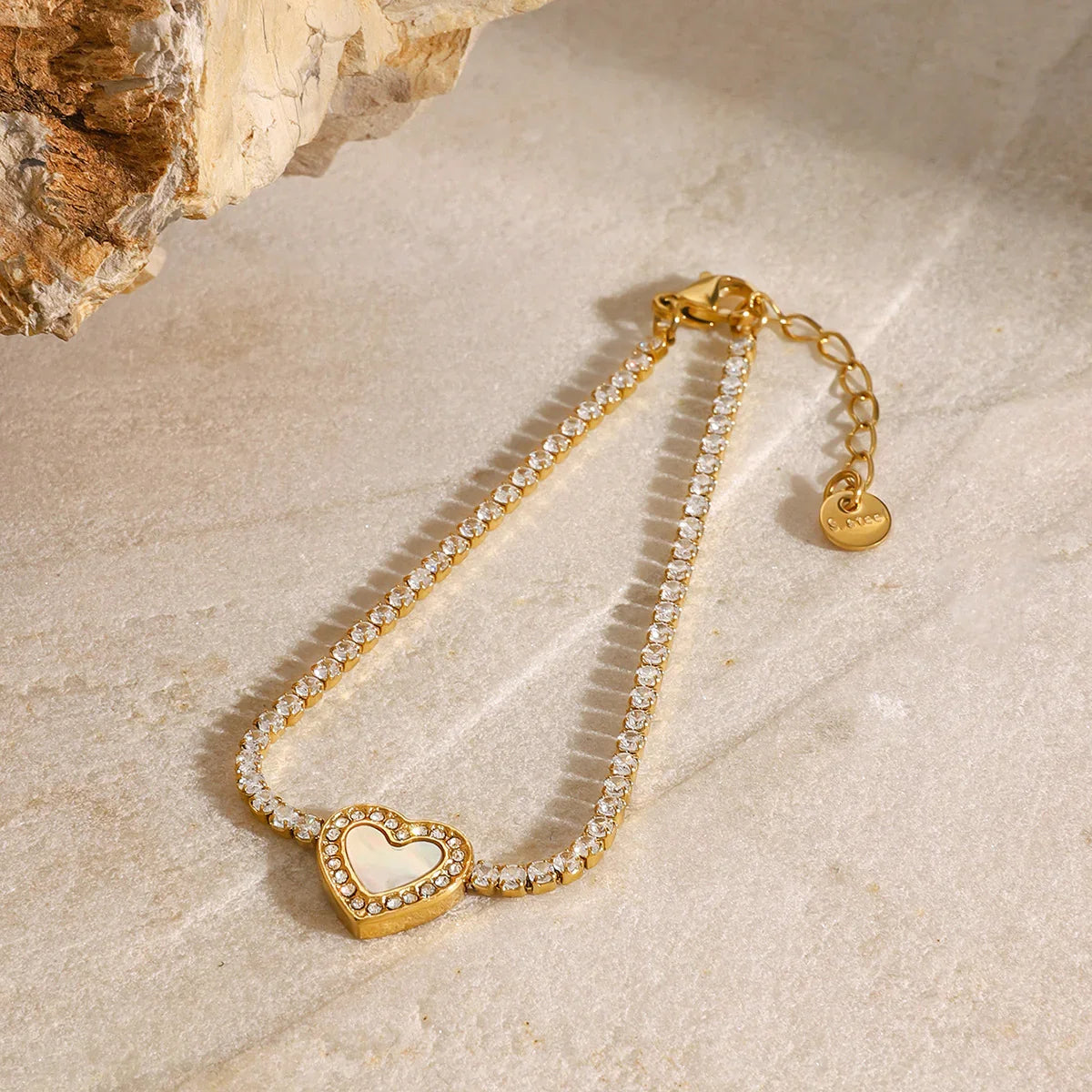 [GALE]Cameron Diamond Heart Tennis Bracelet