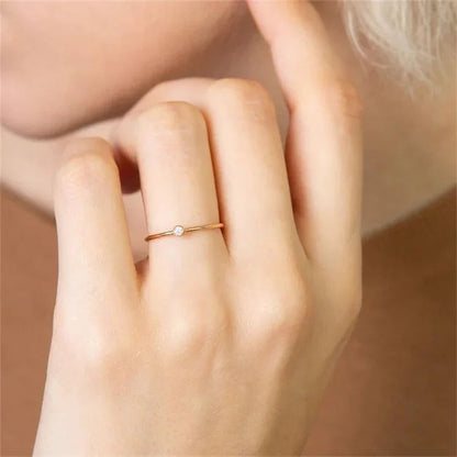[GALE]Amelia Birthstone Stacker Ring