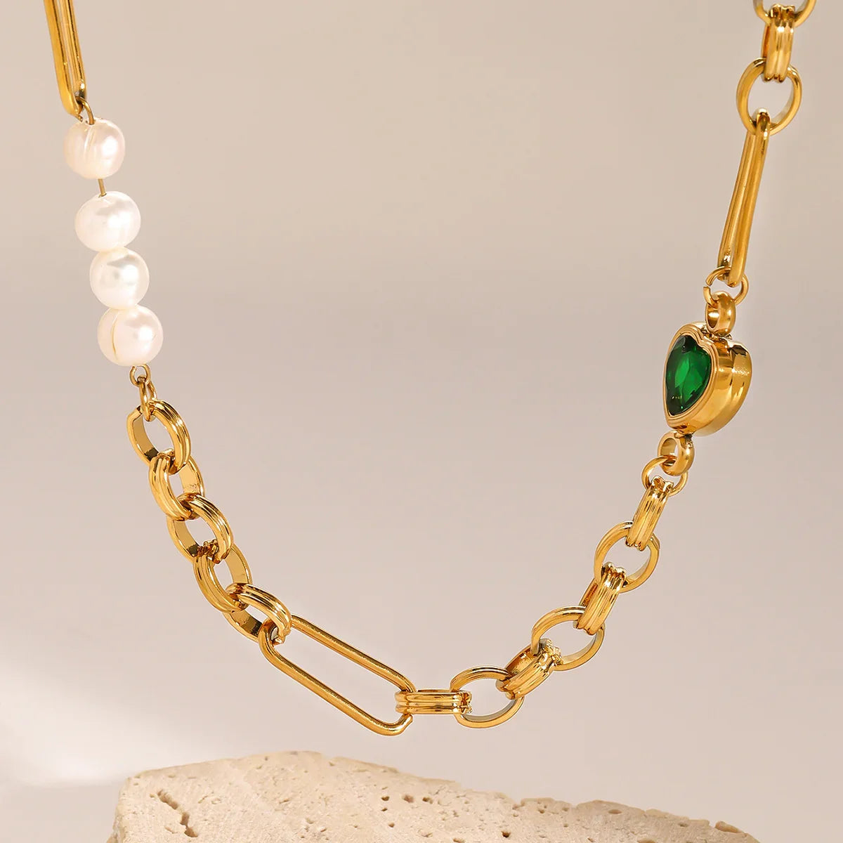 [GALE]Maddison Pearl Chain Gold Necklace