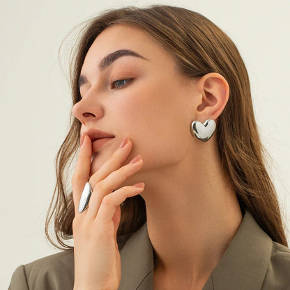 [GALE]Aubree Gold Heart Earrings
