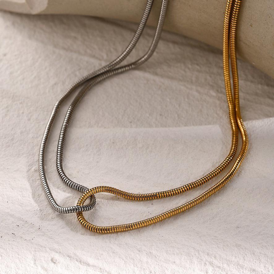 [GALE]Talia Two Tone Necklace