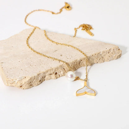 [GALE]Mermaid Freshwater Pearl Necklace