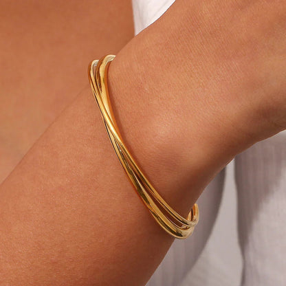 [GALE]Rianne Layered Gold Bangle