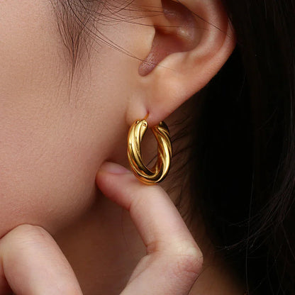 [GALE]Denisse Twisted Hoop Earrings