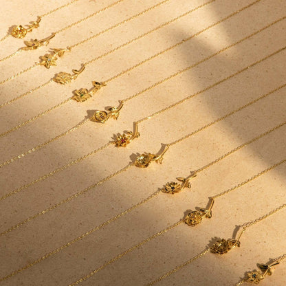[GALE]Maribelle Birth Flower Gold Necklace
