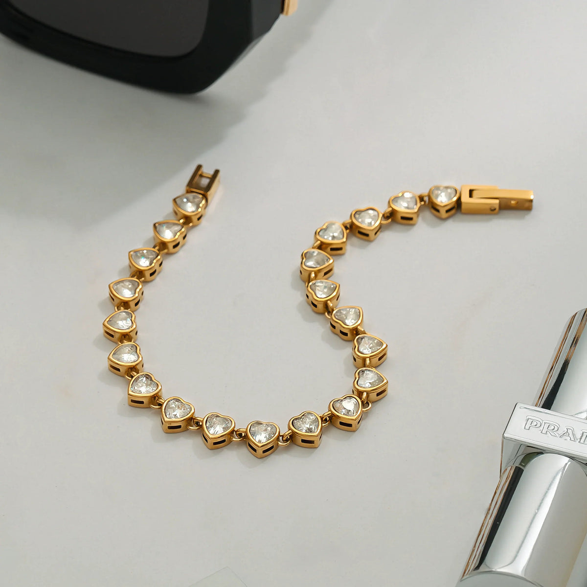 [GALE]Romani Heart Shaped Tennis Bracelet