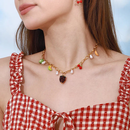 [GALE]Michelle Fruit Charm Gold Necklace