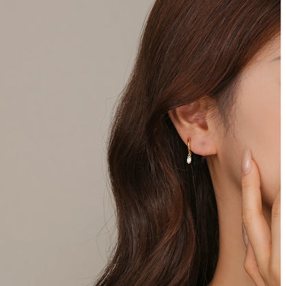 [GALE]Shayla Hammered Diamond Hoops