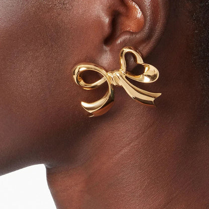 [GALE]Carissa Gold Bowtie Earrings