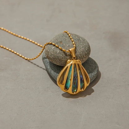 [GALE]Nixie Gold Seashell Pendant